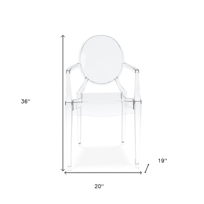 Clear Acrylic King Louis Back Dining Arm Chair