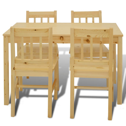 vidaXL Dining Table and Chair Dining Set Dinner Table with 4 Chairs Natural