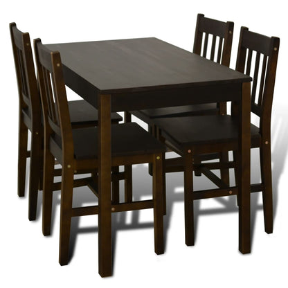 vidaXL Dining Table and Chair Dining Set Dinner Table with 4 Chairs Natural