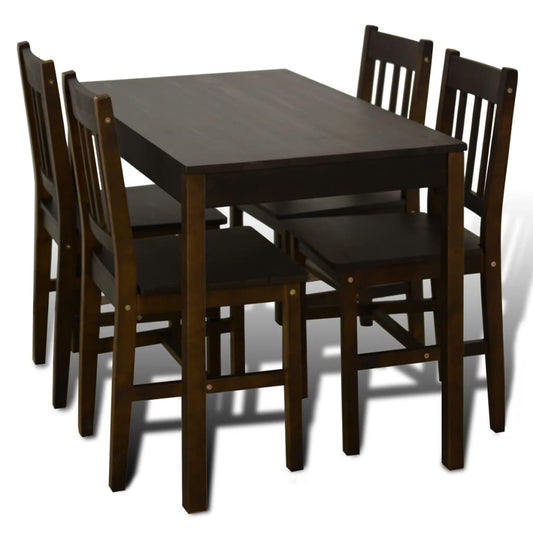 vidaXL Dining Table and Chair Dining Set Dinner Table with 4 Chairs Natural