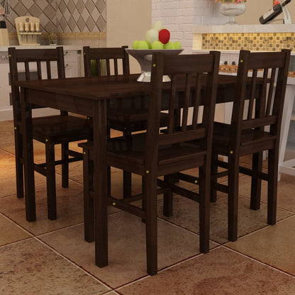 vidaXL Dining Table and Chair Dining Set Dinner Table with 4 Chairs Natural
