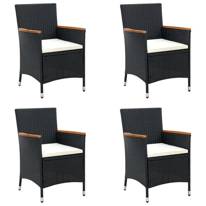 vidaXL Modern Dining Chairs 4 Pcs Patio Rattan Wicker Dining Chair Poly Rattan