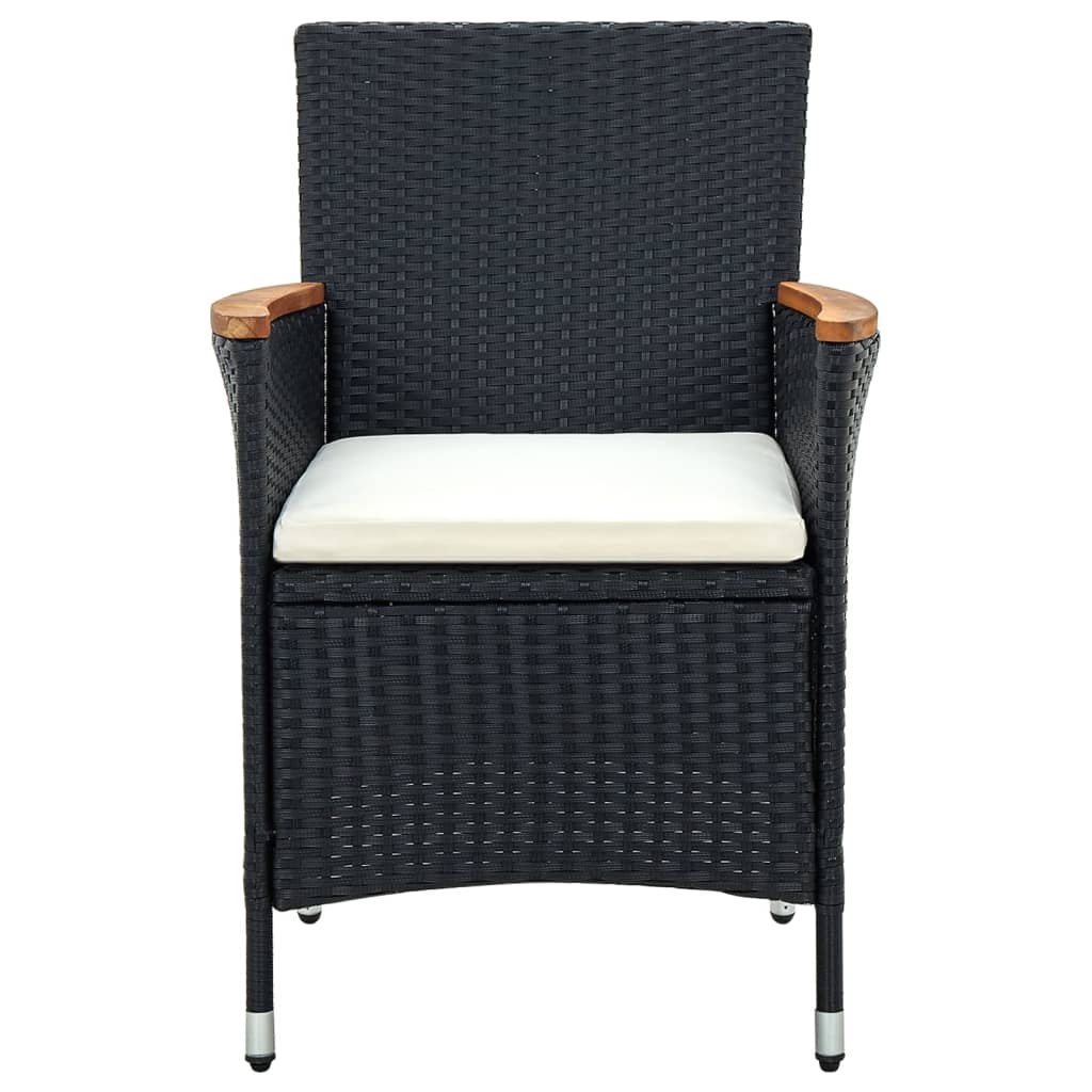 vidaXL Modern Dining Chairs 4 Pcs Patio Rattan Wicker Dining Chair Poly Rattan