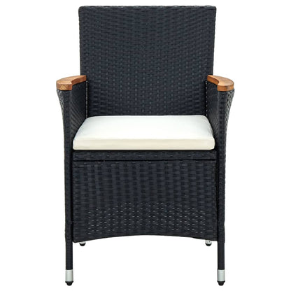 vidaXL Modern Dining Chairs 4 Pcs Patio Rattan Wicker Dining Chair Poly Rattan