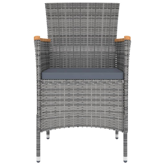 vidaXL Modern Dining Chairs 4 Pcs Patio Rattan Wicker Dining Chair Poly Rattan