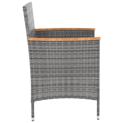 vidaXL Modern Dining Chairs 4 Pcs Patio Rattan Wicker Dining Chair Poly Rattan
