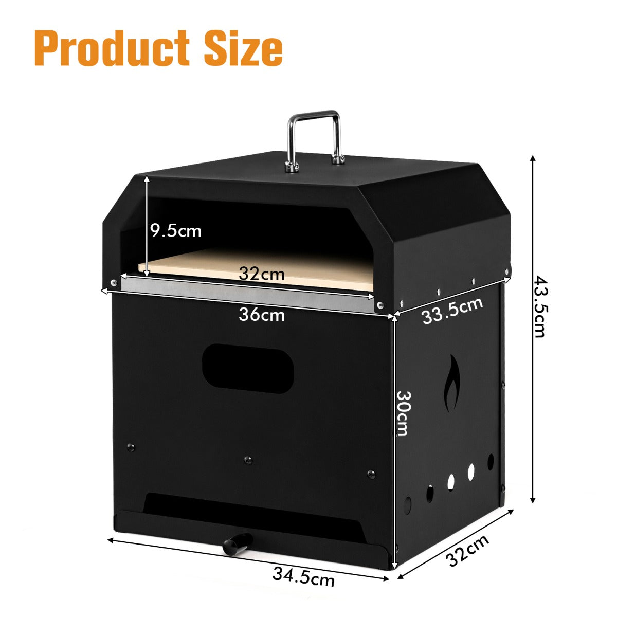 NNECW 4-in-1 Multipurpose Outdoor Pizza Oven with 2-Layer Detachable Grill Oven & Fire Pit